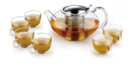 Borosilicate Glass teapot set,glass teapot with cup 150ml, set of glass teapot over fire