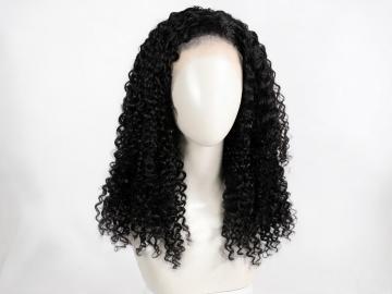 Natural Black Kinky Curly Lace Front Wig Human Hair