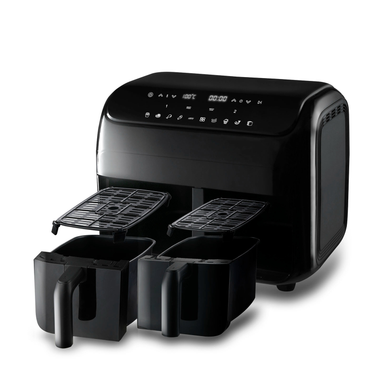 Household 8L Touch Screen Double Air Fryer Electric Deep Fryer Oven Smart Air Fryers With 2 Independent Baskets