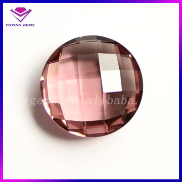 Imitation Morganite Double Faceted Round Crystal Glass Stone Undrill Beads