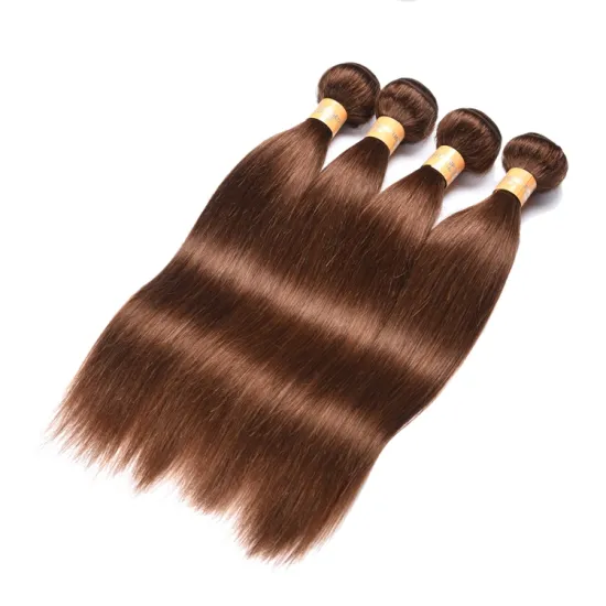 Factory Price Silky Straight Chocolate brown 4# Indian Human Hair Weave