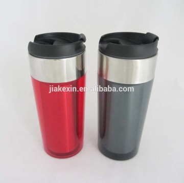 BPA Free 16OZ promotion mug with plastic lid,Travel stainless steel Tumbler