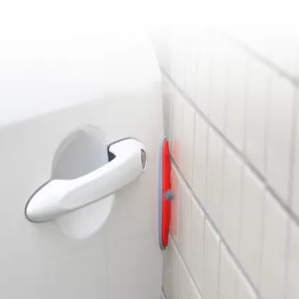 TECKZOOM 4pcs/set Car Door Anti-Scratch Protection Strips & Bumper Scuff Plates