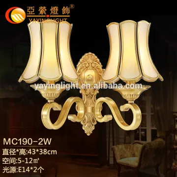 American bedroom bedside wall lamp,hallway living room European minimalist double heads wall lamp