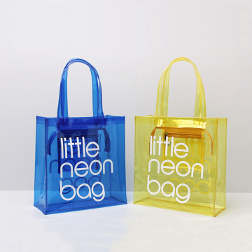 Clear Transparent PVC Tote Beach Bags with Printing