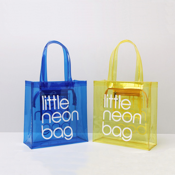 Clear Transparent PVC Tote Beach Bags with Printing