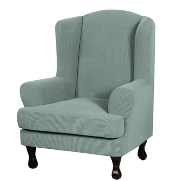 Knitted Twill Wingback Sofa Chair Cover