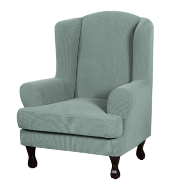 Knitted Twill Wingback Sofa Chair Cover