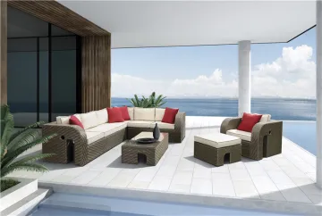 Rattan Furniture Outdoor Hand Weaving L Shape Sofa