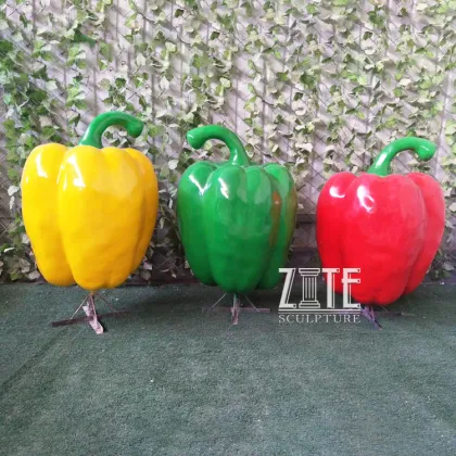 Garden vegetable sculpture resin fiberglass green pepper statue