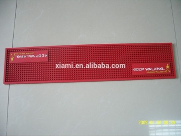 promotion gift bright red debossing words fill color rubber drinking bar mat