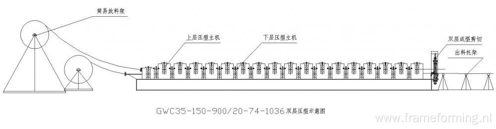 Glazed and C10 Double Layer Double Decker Roll Forming Machine