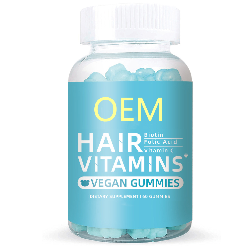 Private Label Organic Vitamin C Support Dietary Supplement Hair Nails Growth Biotin Gummies