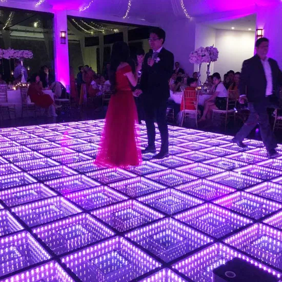 RGB LED Disco 3D Infinity Mirror Stage Portable Dance Floor