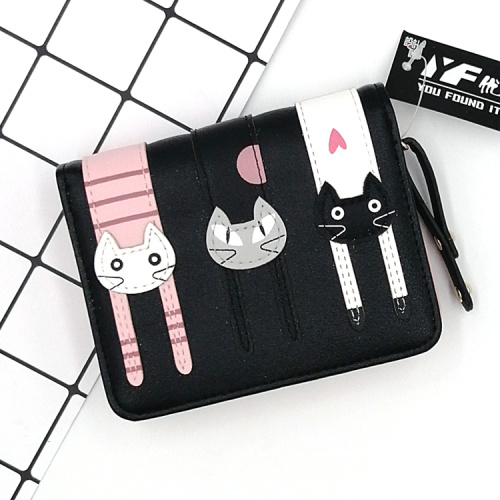 Mini Wallet Short three-dimensional cat leather for women wallet Manufactory