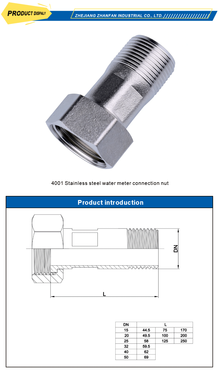 stainless steel nut for water meter