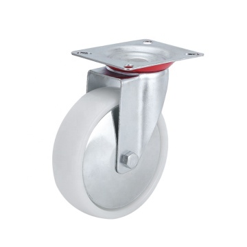 Industrial Brake Rollers and Wheels: 4/5 Inch White PP Casters for Warehouse, Trolleys, Cabinets & Kitchens