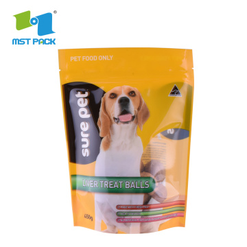 1.8kg pet food packaging stand up bag with zip lock