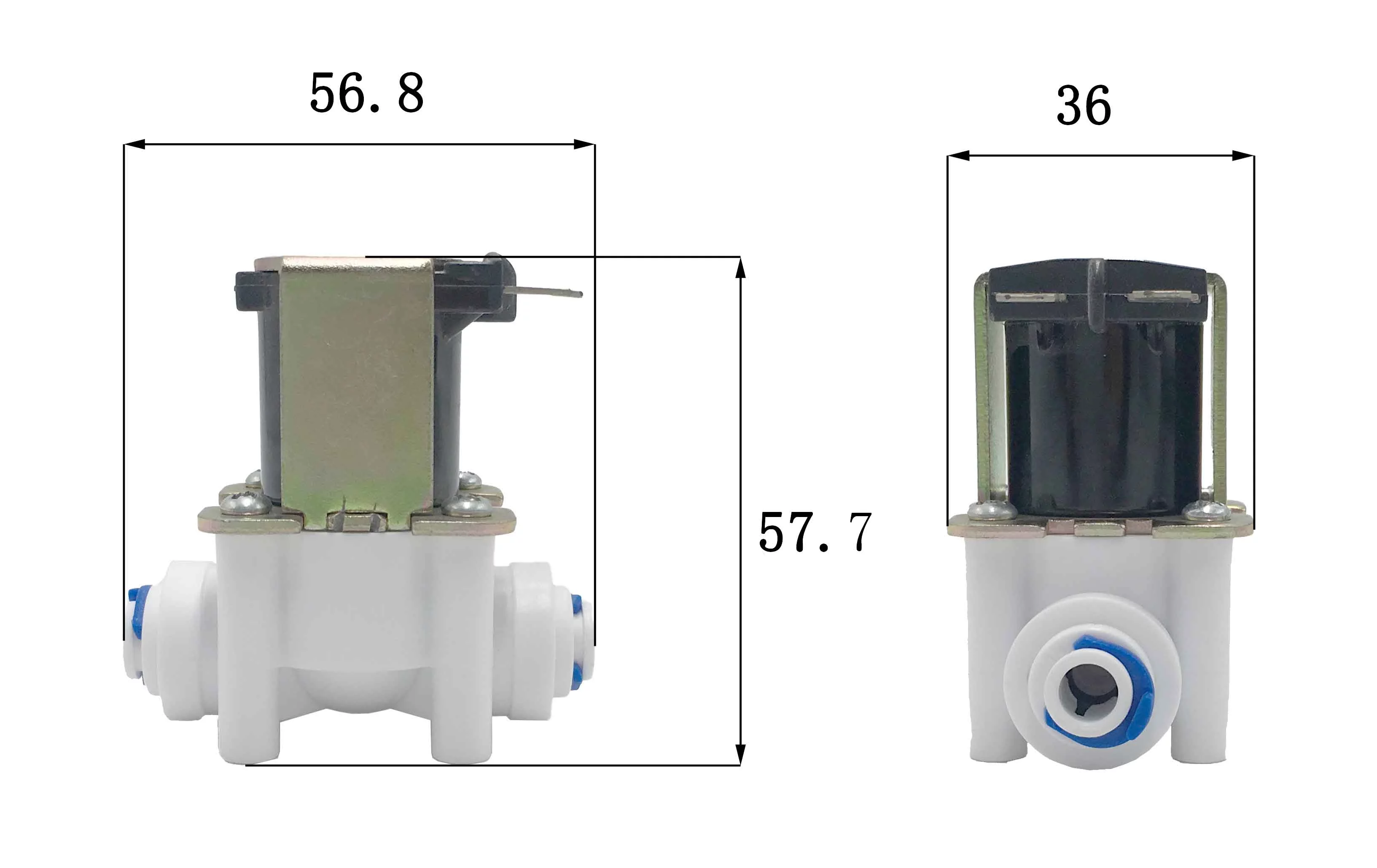 BPV-4 Dimension of Push Fit Type Plastic Solenoid Valve: