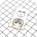 Caderno espiral transversal pequeno estilo gato adorável personalizado