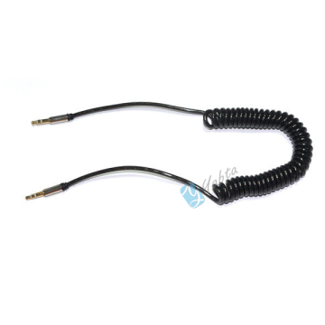 3.5mm Male To Male Car Audio Coiled Spiral Stereo Cable