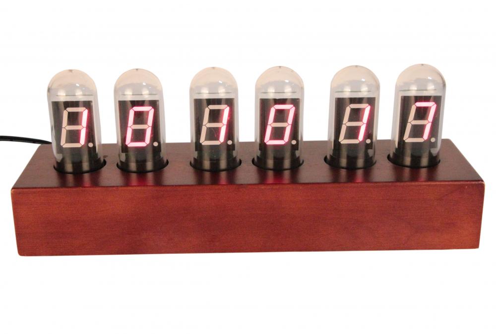 ساعة Nixie Tube الرقمية مع لمبة إضاءة مستطيلة