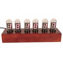 ساعة Nixie Tube الرقمية مع لمبة إضاءة مستطيلة