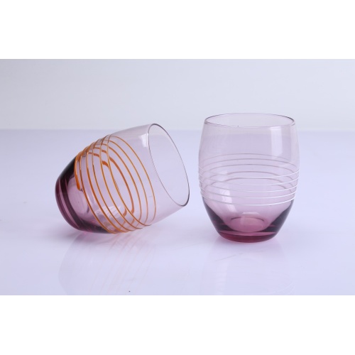 Roze kleur stemless wijnglas