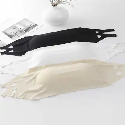 Seamless Ice Silk Strapless Bra with Chest Pads