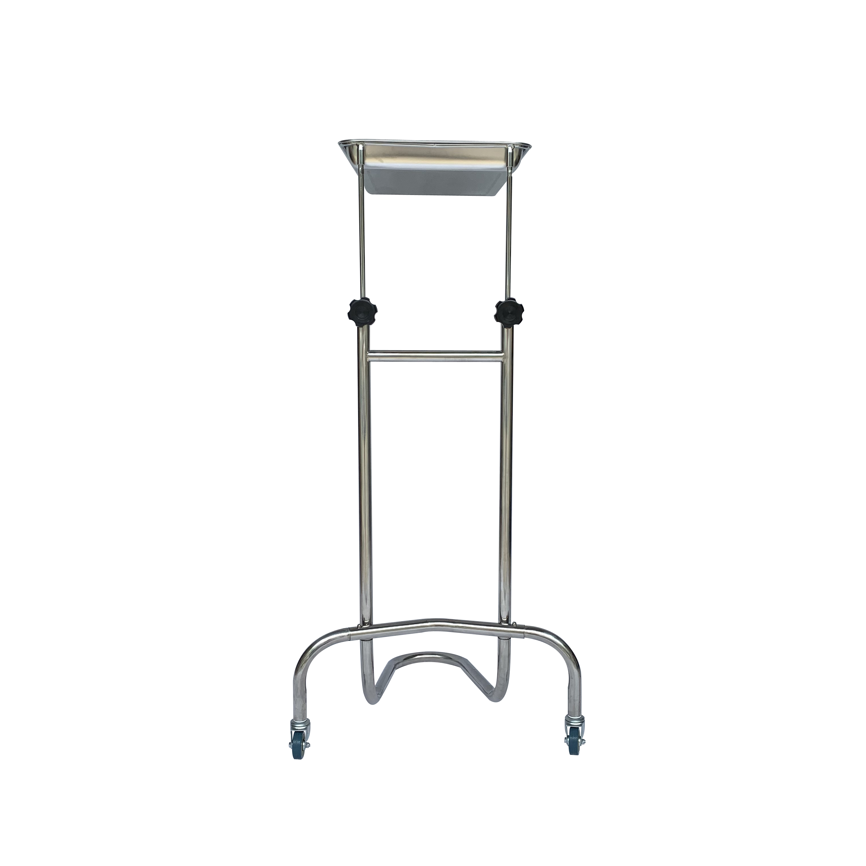 Mobile Instrument Stand with Removable Tray Double Post Stand Height-Adjustable