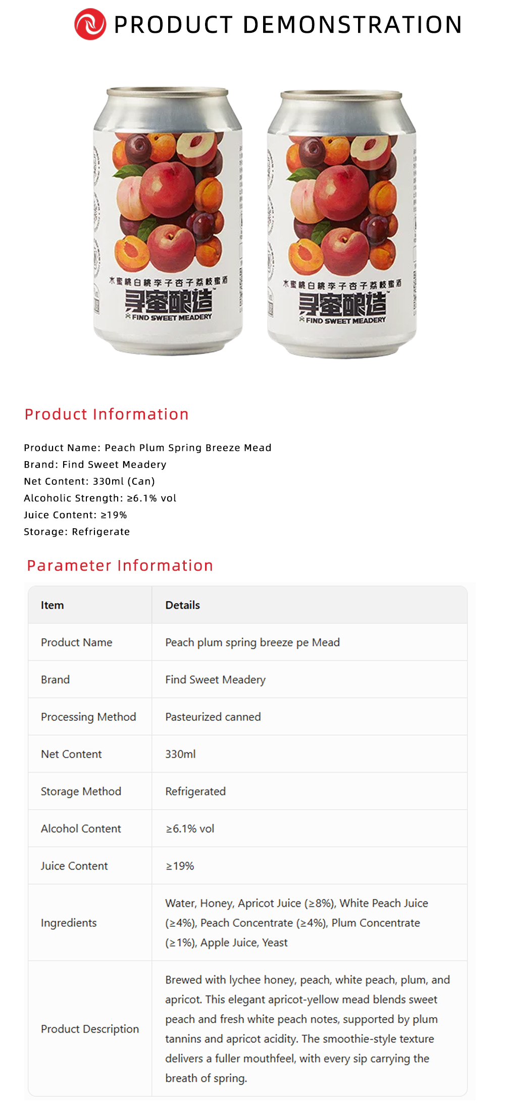 Peach Plum Spring Breeze Mead x