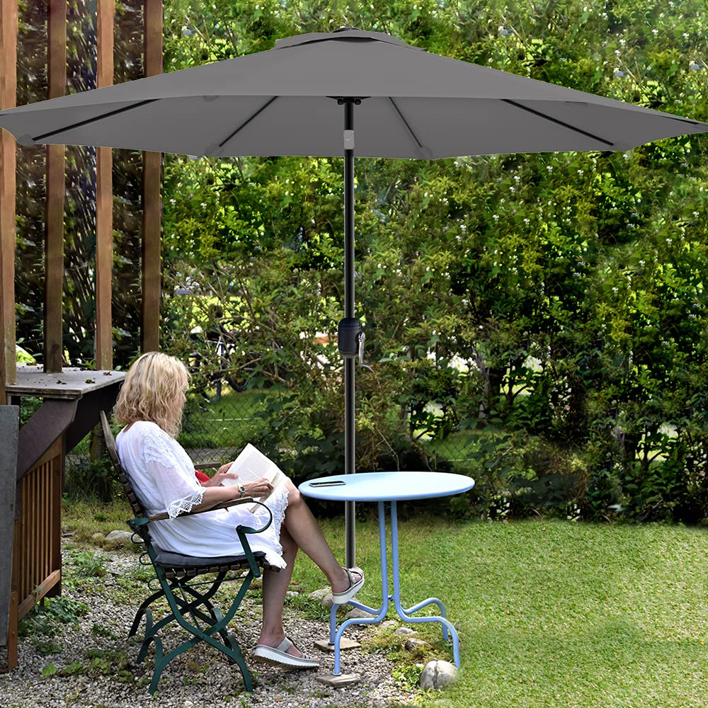 Garden Parasol With Crank Handle 1 Jpg