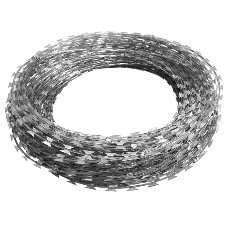 Galvanized razor wire, concertina barbed wire