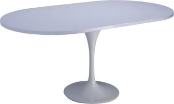Modern oval MDF top aluminum base dining table