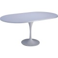 Mesa de jantar moderna oval de MDF com base de alumínio