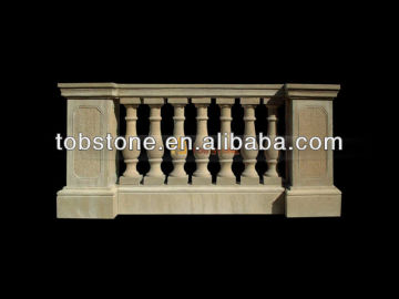 Beige limestone balustrades and handrails