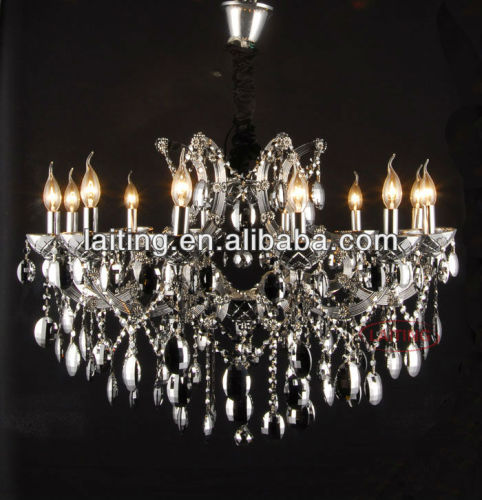 12 Arms large wax crystal chandelier light for wedding