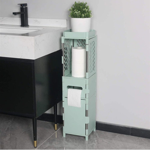 Small Bathroom Corner Cabinet Wooden Storage Rack Shelf