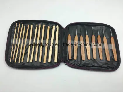 Hand Knitting Needle Wool Bamboo Crochet Hooks Set