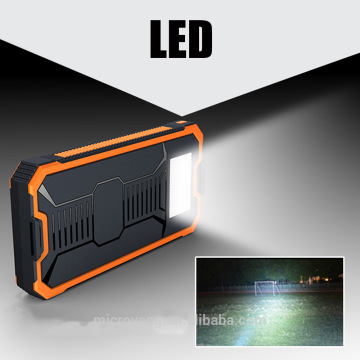 Solar Power Bank Charger Customized 10000mah Solar Mobile Charger Usb Portable Power Bank With LED