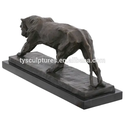 Garden decoration life size black bronze brass tiger