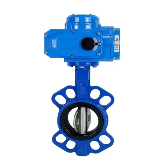 Aluminum Body Electric Motorized Actuator Wafer Lug Type Butterfly Valve