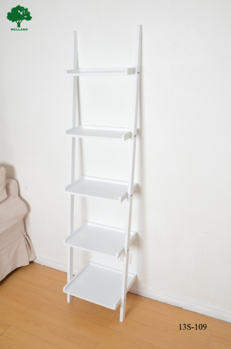 wooden bookcases wall white