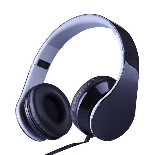 Mengalahkan headphone on-ear kabel mikrofon bawaan