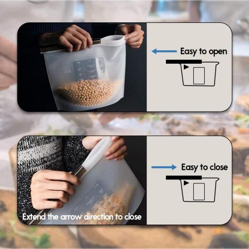 Eco-firendly silicone food bags with ziplock seal