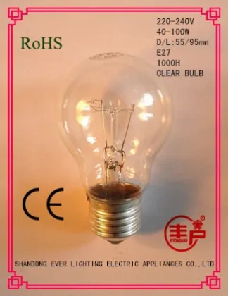 220V 150W/200W Clear Bulbs E27 A70 Incandescent Lamp