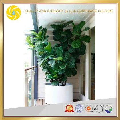 home garden cylinder iron flower planter box steel flower pots for decorations