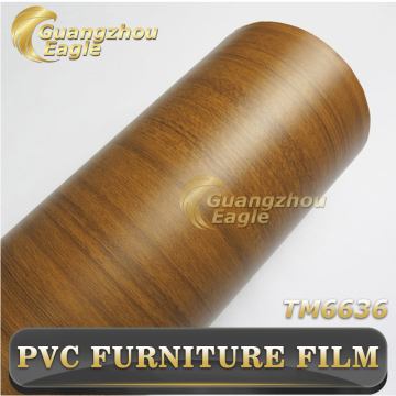Long Durability Self Adhesive Furniture PVC Sheet Moisture-Proof Antifouling Wood Grain Printed Membrane Embossed Film Supplier
