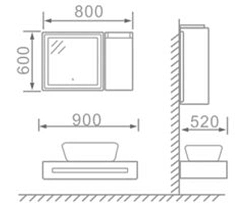 Affordable Wooden Bathroom Cupboard with Wood Grain