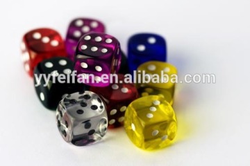Transparent dice with various color